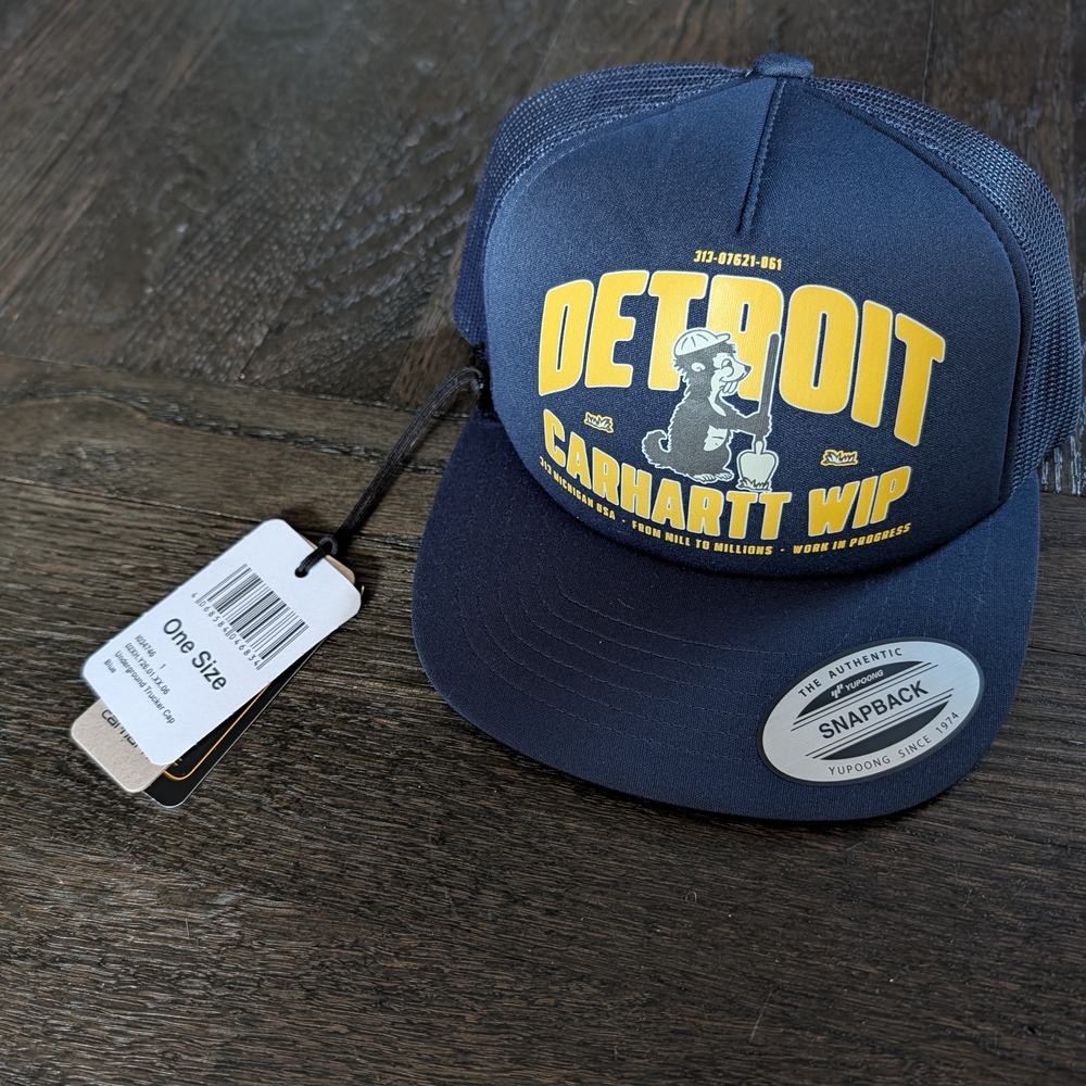 Carhartt WIP Navy and Yellow Snapback Hat